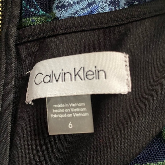 Calvin Klein Women's Floral-embroidered Mesh Illusion Sleeveless Sheath Dress 6 - Picture 9 of 10